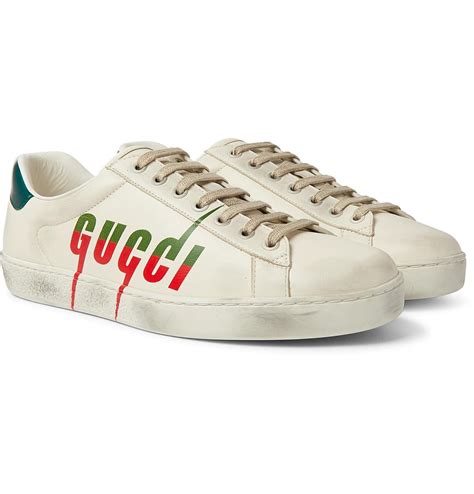 leather upper rubber sole gucci|white Gucci shoes men.